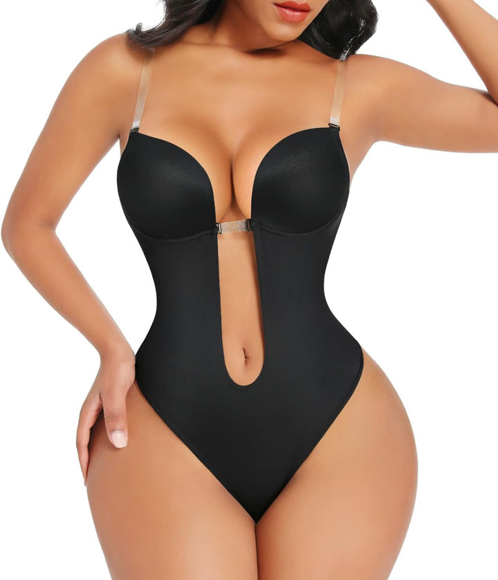 Plunge Backless Bra Bodysuit